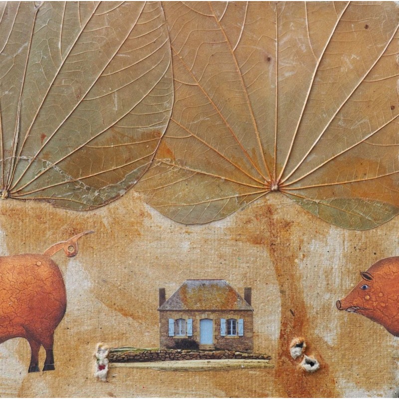 Kolaż analogowy „Świnia domowa” - wydruk