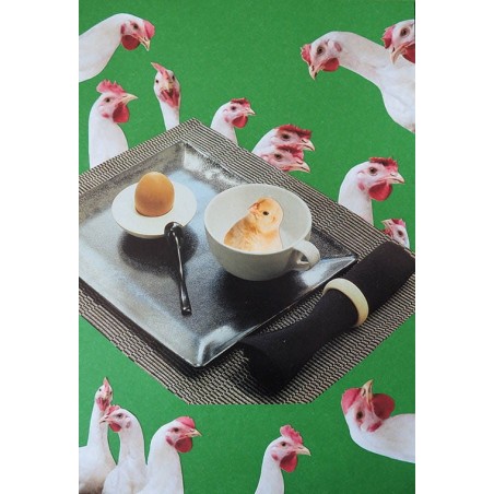 Kolaż analogowy „Co było pierwsze”