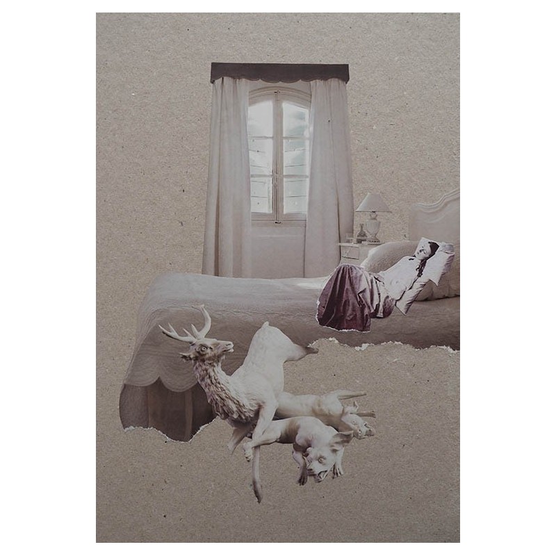 Kolaż analogowy „Śpiąca" - wydruk