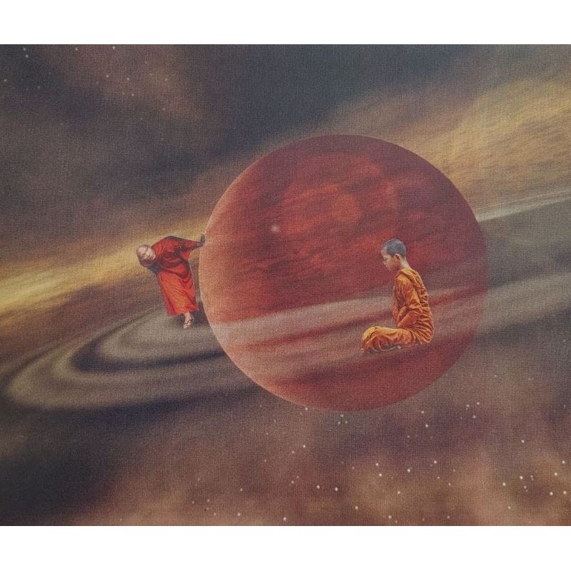 Kolaż analogowy „Kosmiczny spokój” - wydruk